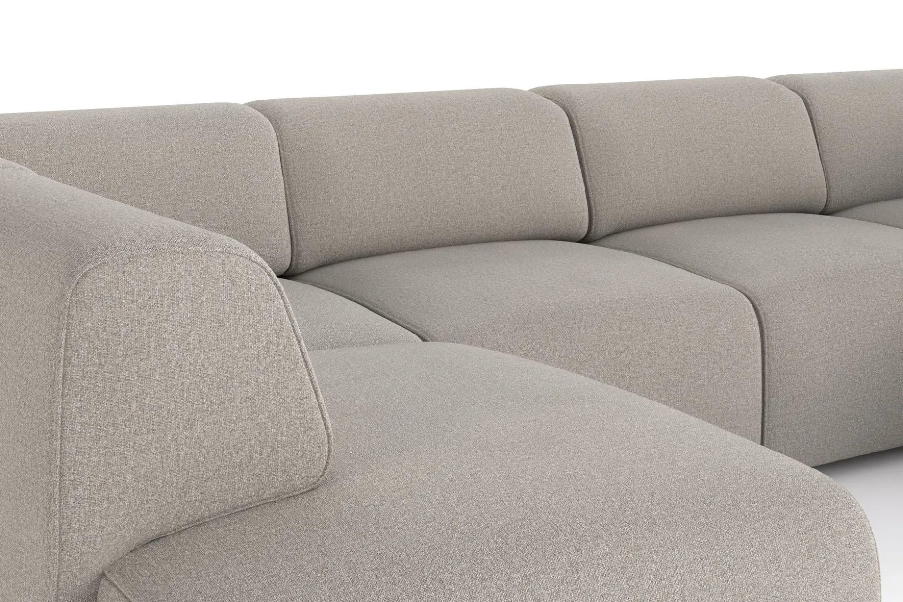 Torvasen 6-seters sofa med dobbeldivan i stoff