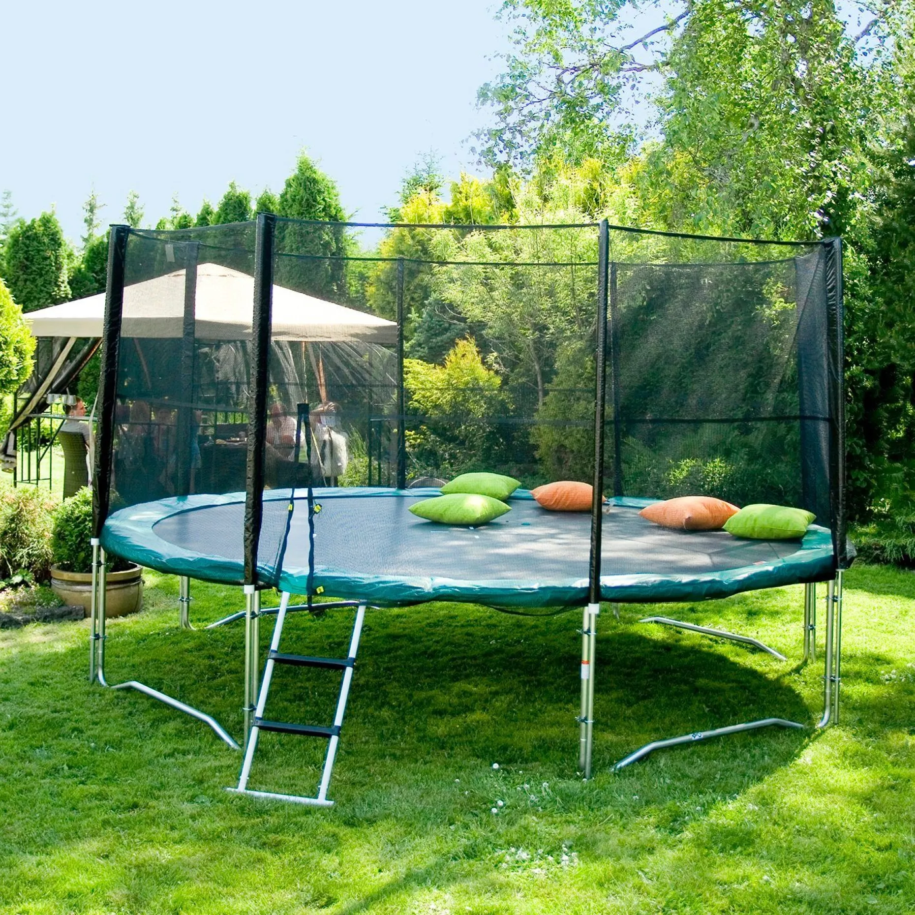 Trampoline HOME4YOU med grønt underlag 426 cm