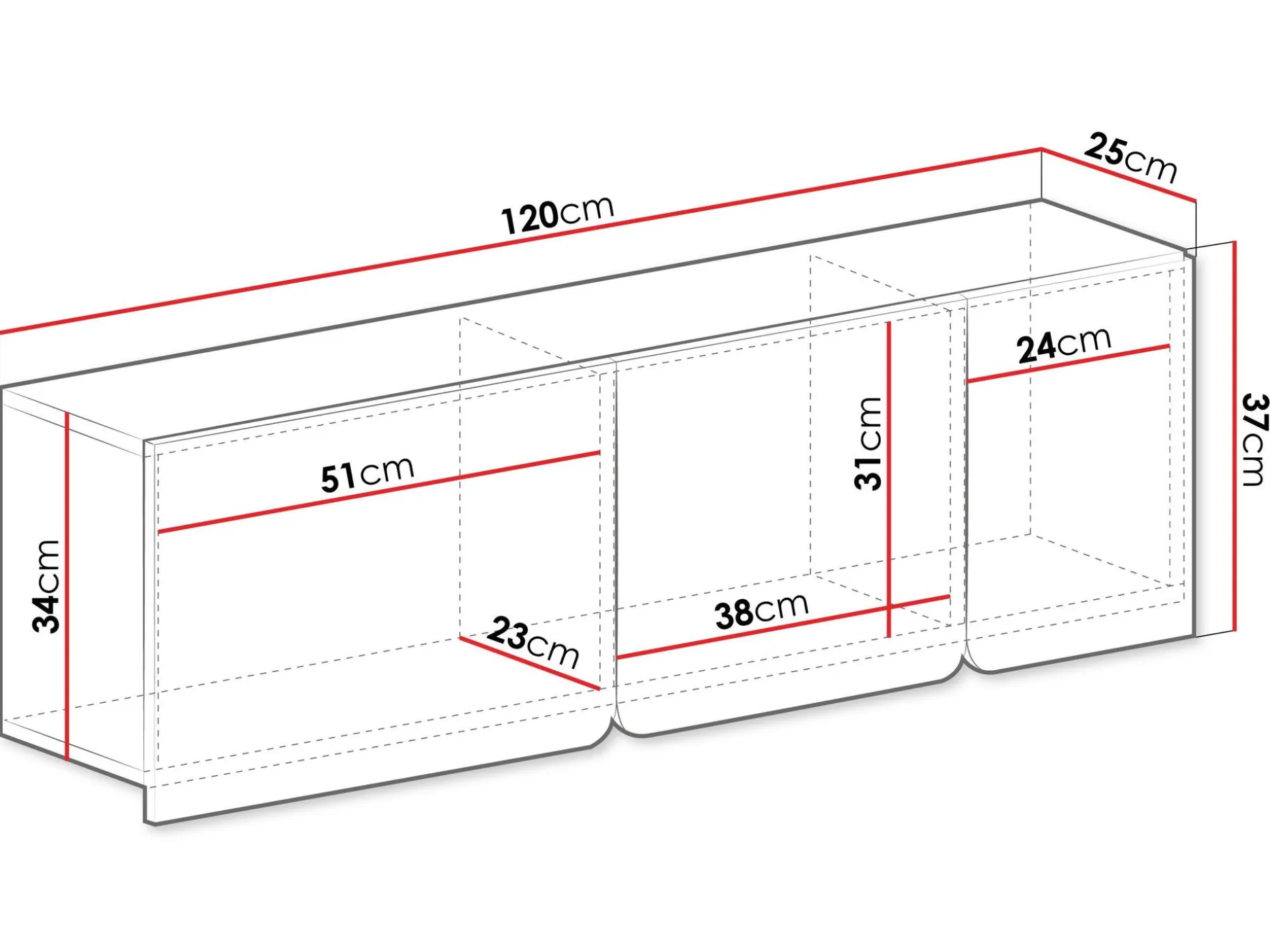 Travic Vegghengt Skap 120 cm