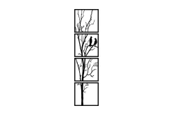 Tree And Birds 30 cm Veggdekor