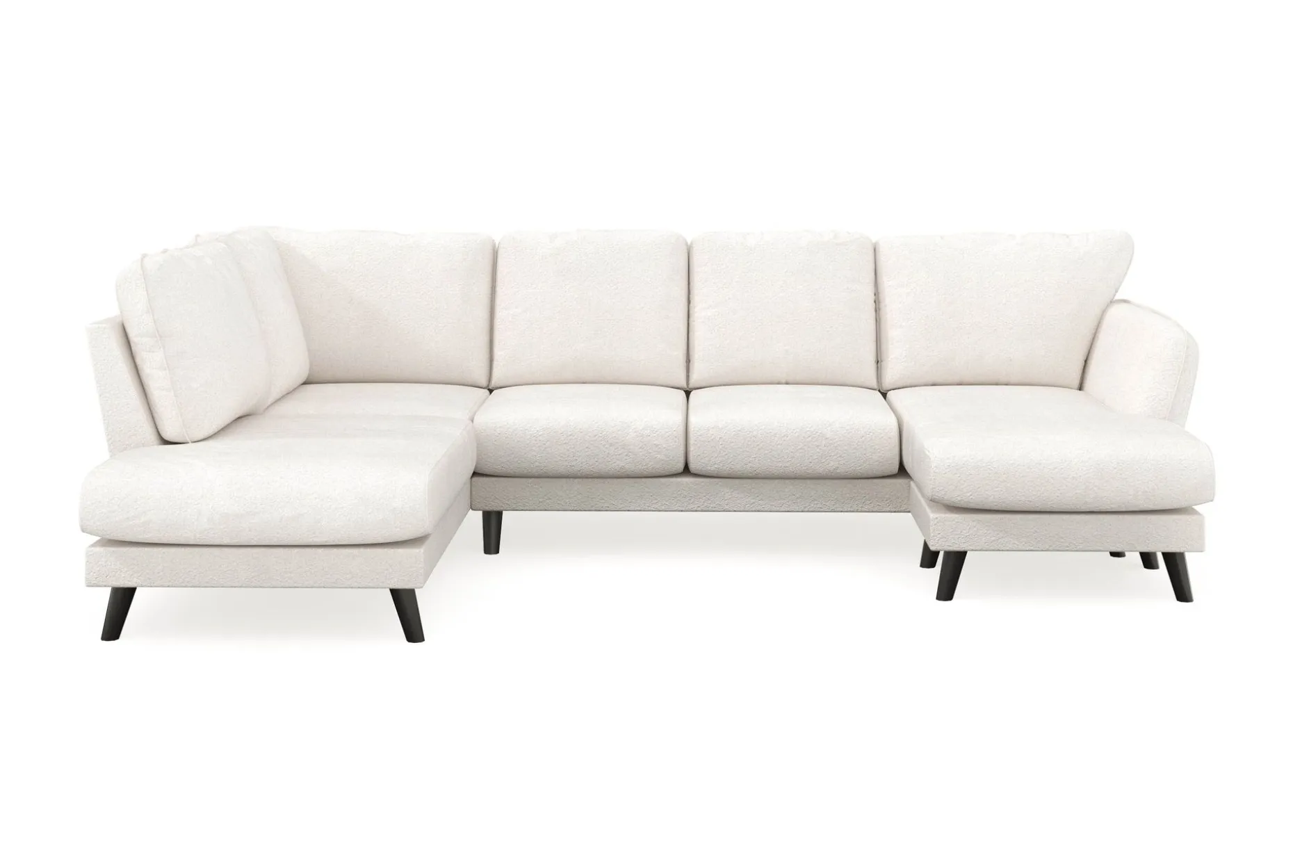 Trend Lyx 4-seters Høyrevendt U-formet Sofa med Divan og Sjeselong i Bouclé