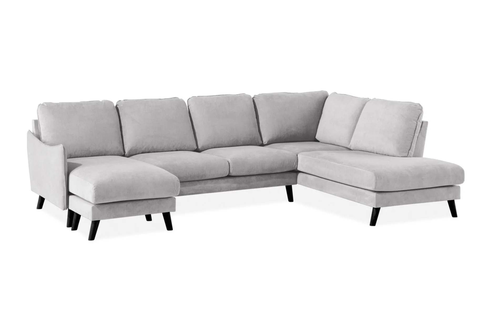 Trend Lyx 4-seters Høyrevendt U-formet Sofa med Divan og Sjeselong i Stoff
