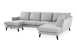 Trend Lyx 4-seters Høyrevendt U-formet Sofa med Divan og Sjeselong i Stoff