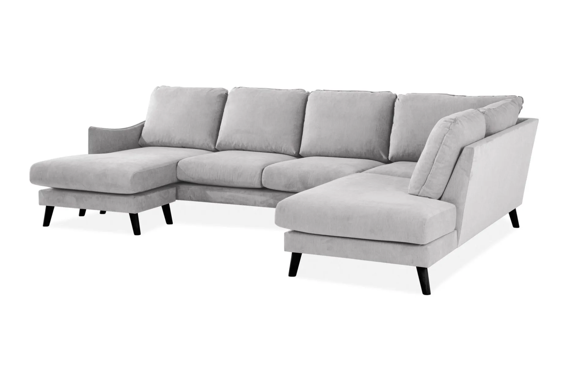 Trend Lyx 4-seters Høyrevendt U-formet Sofa med Divan og Sjeselong i Stoff