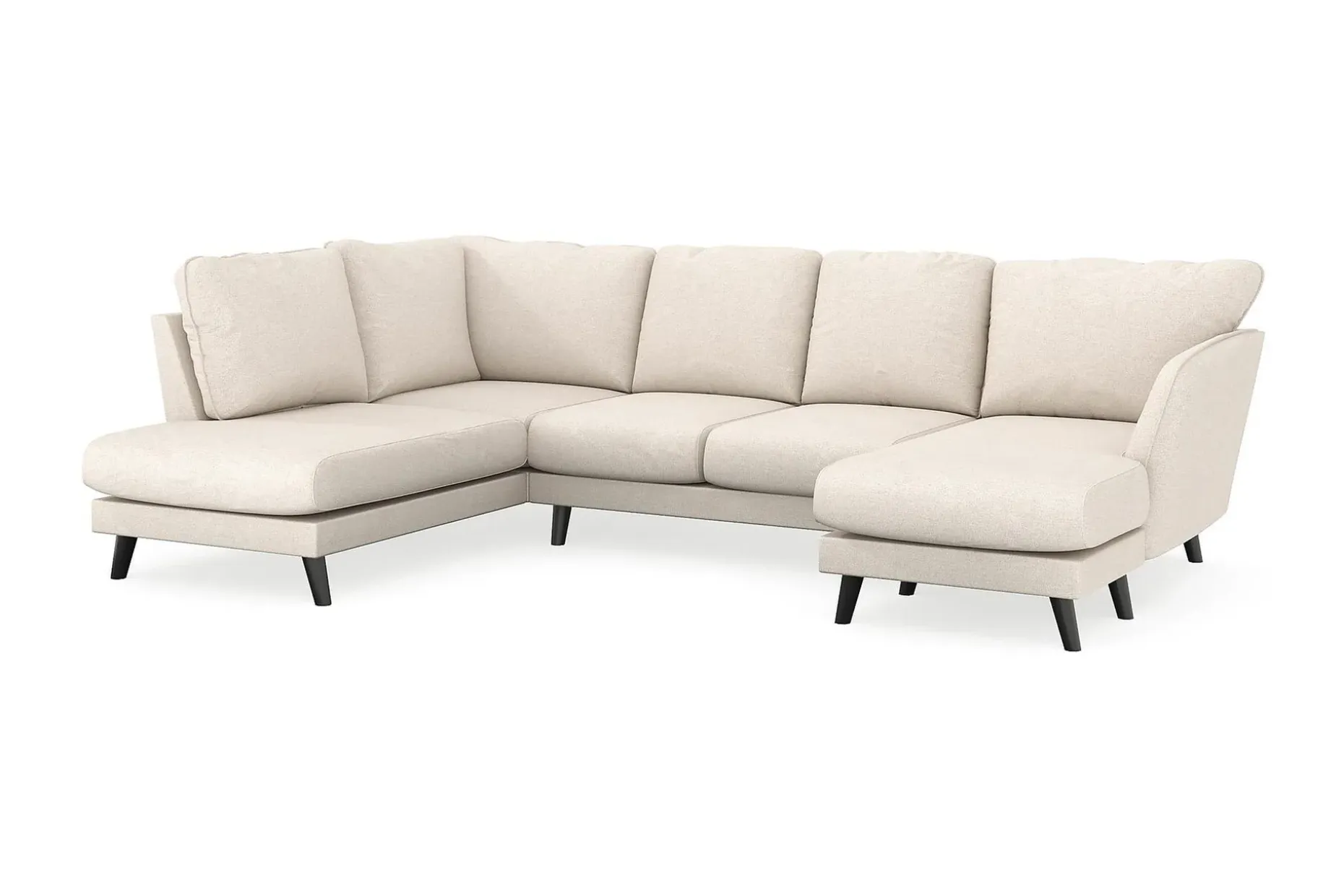 Trend Lyx 4-seters Høyrevendt U-formet Sofa med Divan og Sjeselong i Stoff