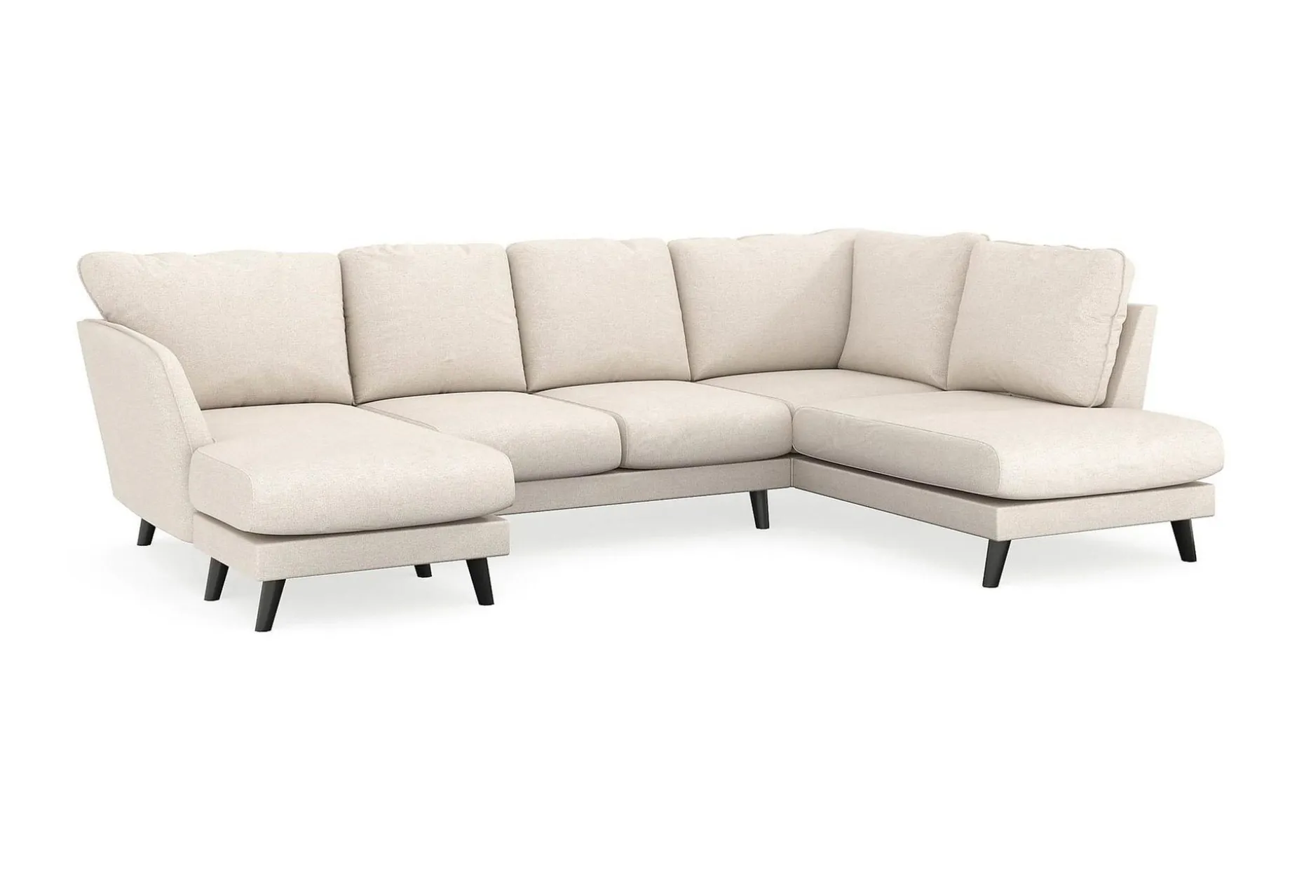 Trend Lyx 4-seters Venstrevendt U-formet Sofa med Divan og Sjeselong i Stoff