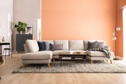 Trend Lyx 4-seters Venstrevendt U-formet Sofa med Divan og Sjeselong i Stoff