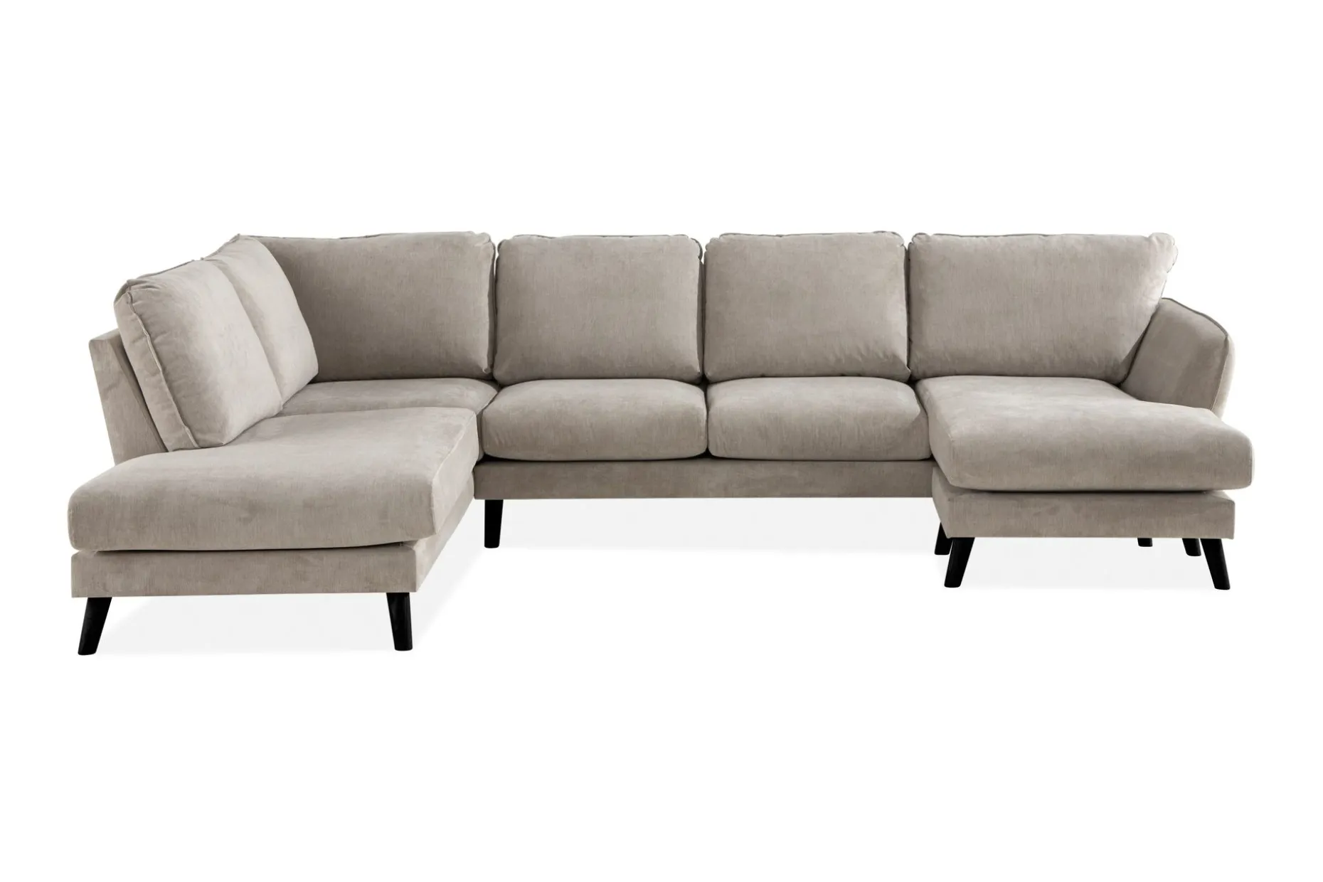 Trend Lyx 4-seters Venstrevendt U-formet Sofa med Divan og Sjeselong i Stoff