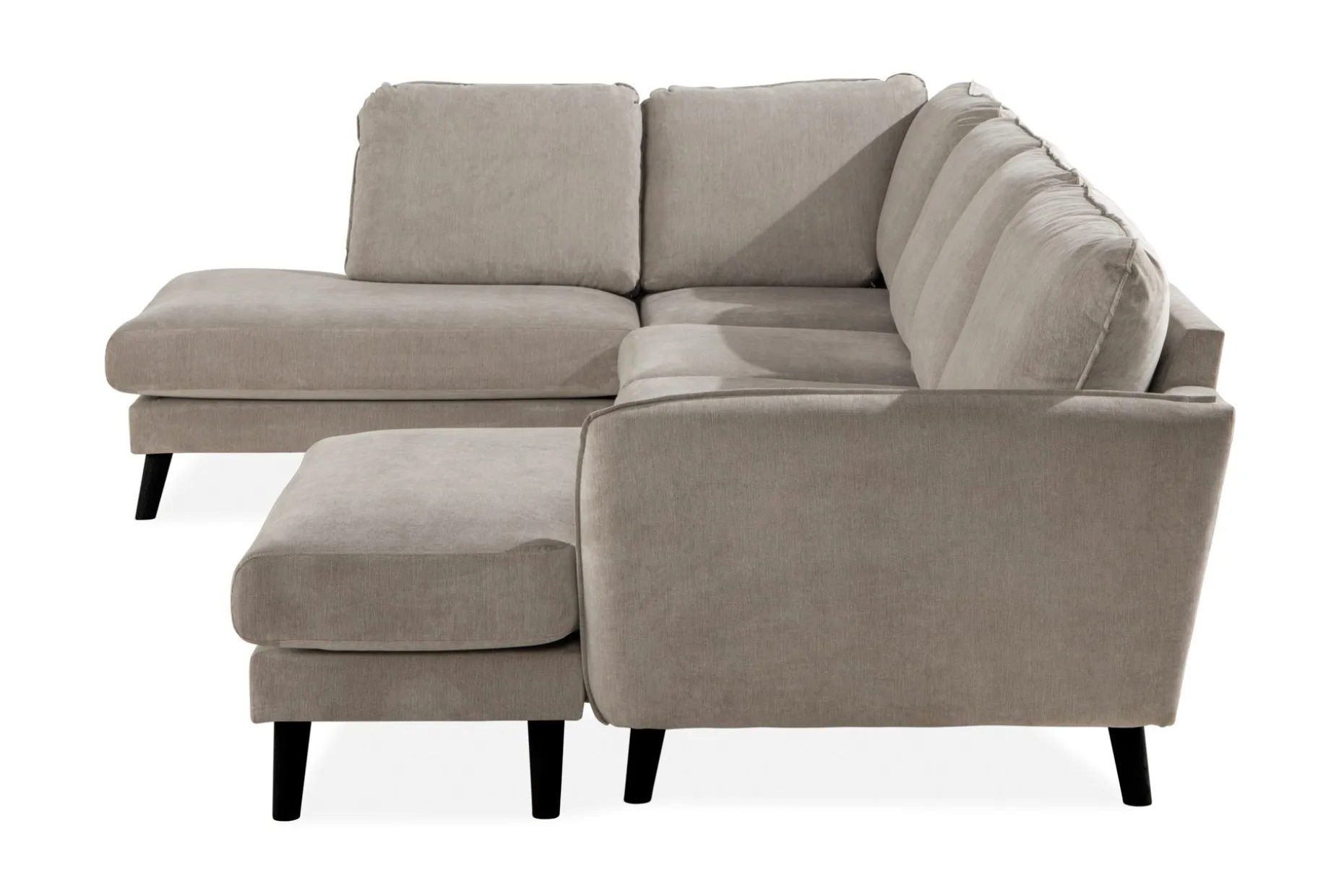 Trend Lyx 4-seters Venstrevendt U-formet Sofa med Divan og Sjeselong i Stoff