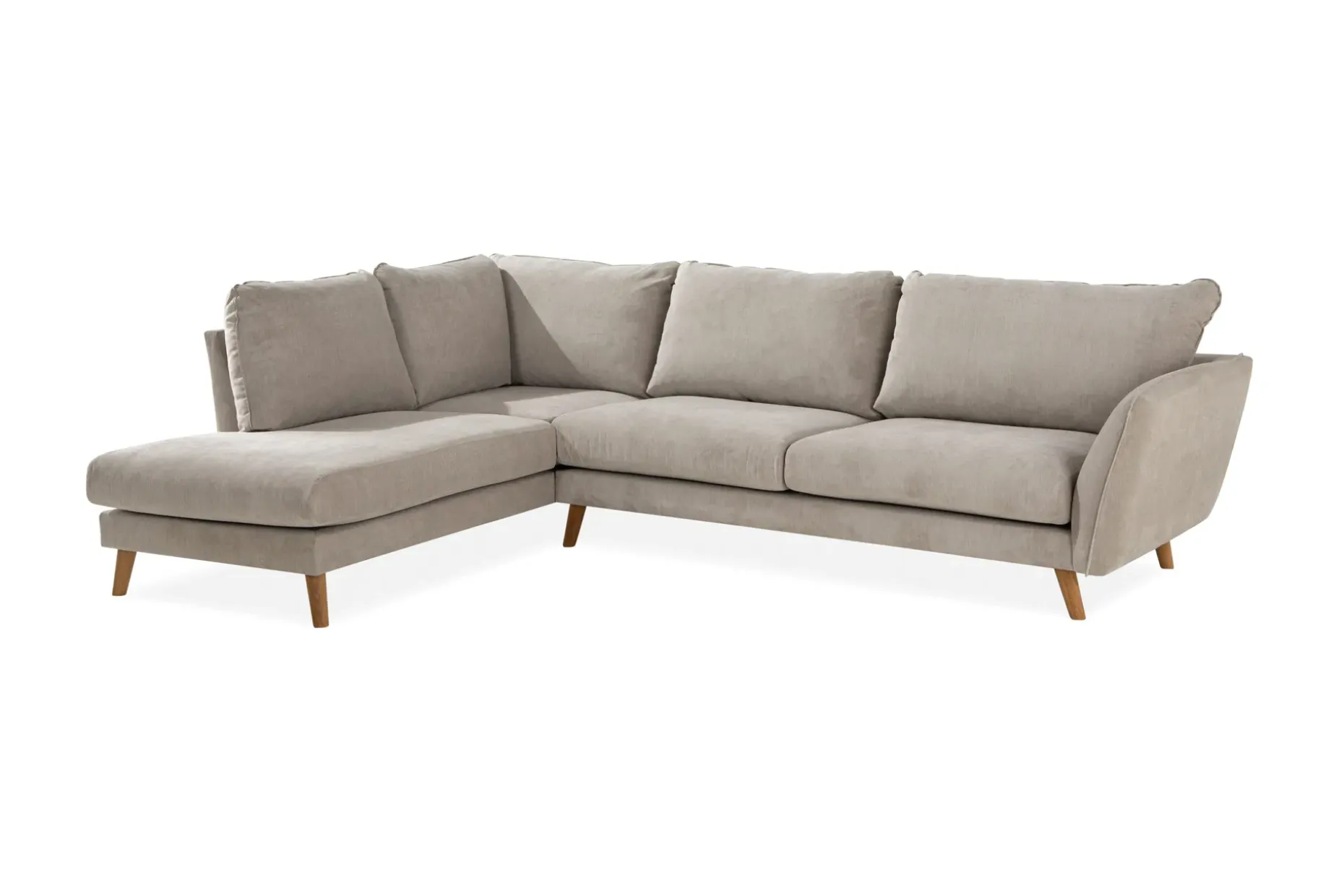 Trend Lyx 4-seters Venstrevendt L-formet Sjeselongsofa i Stoff