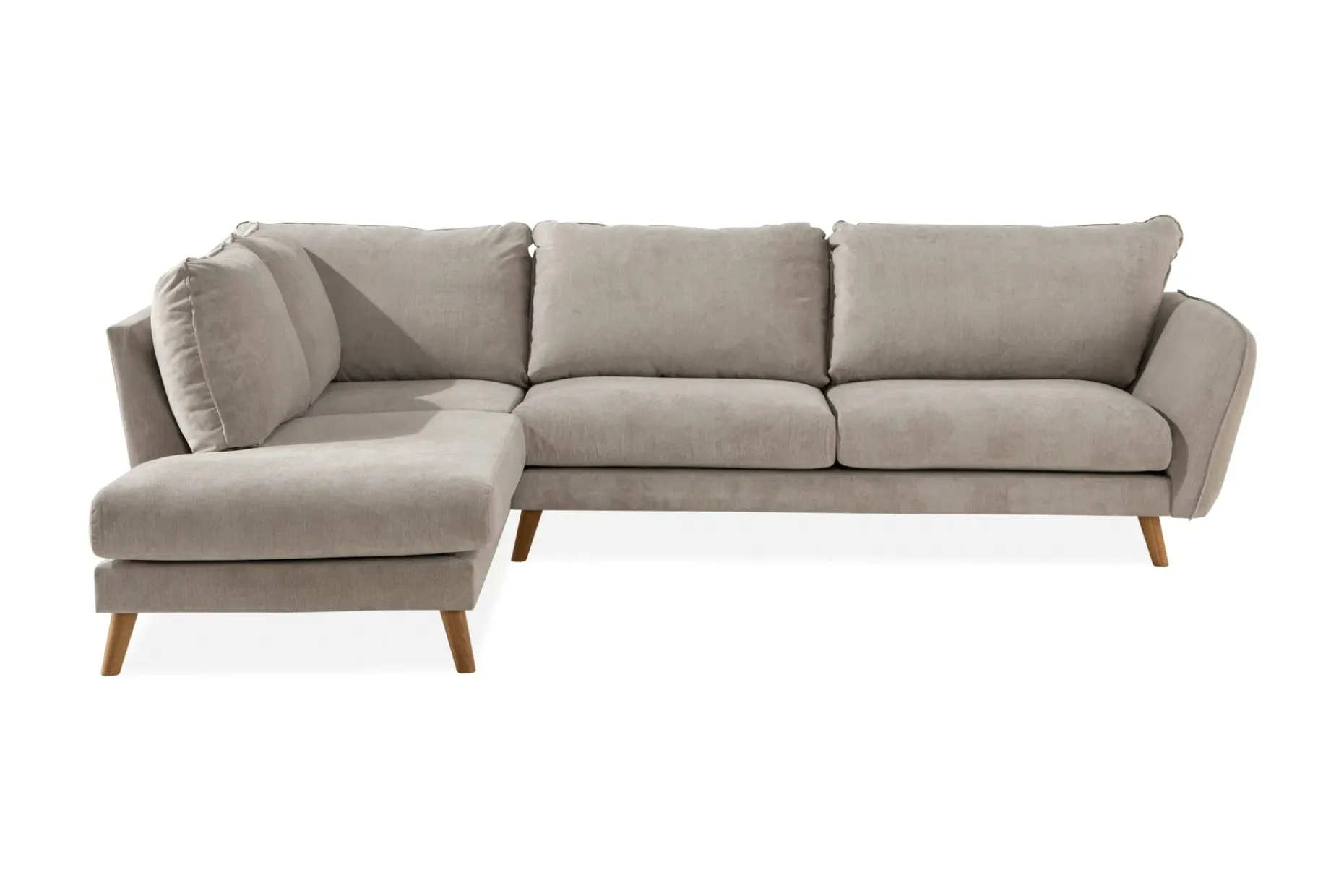 Trend Lyx 4-seters Venstrevendt L-formet Sjeselongsofa i Stoff