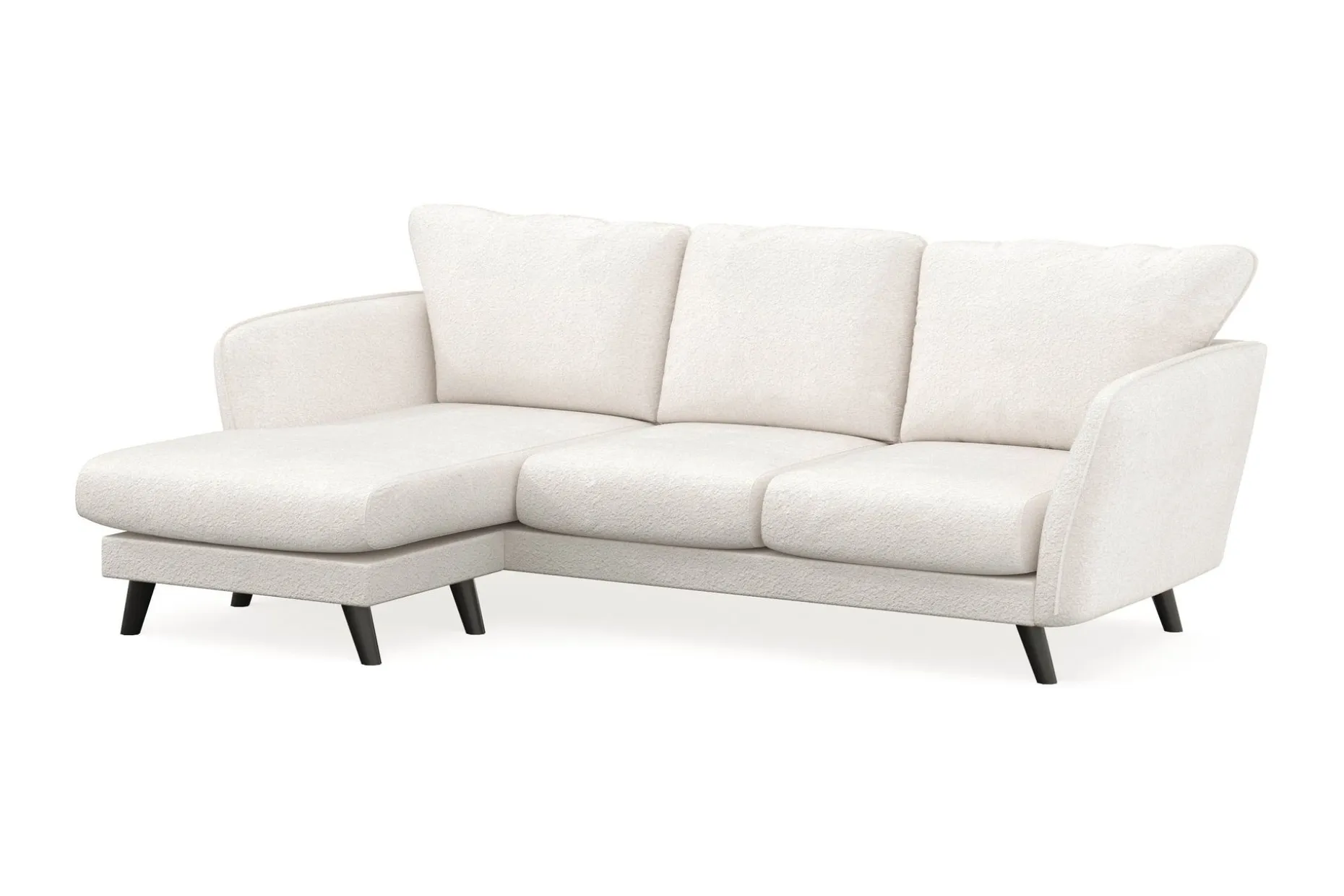 Trend Lyx 3-seters Venstrevendt L-formet Sjeselongsofa i Bouclé