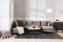 Trend 4-seters Høyrevendt U-formet Sofa med Divan og Sjeselong i Fløyel