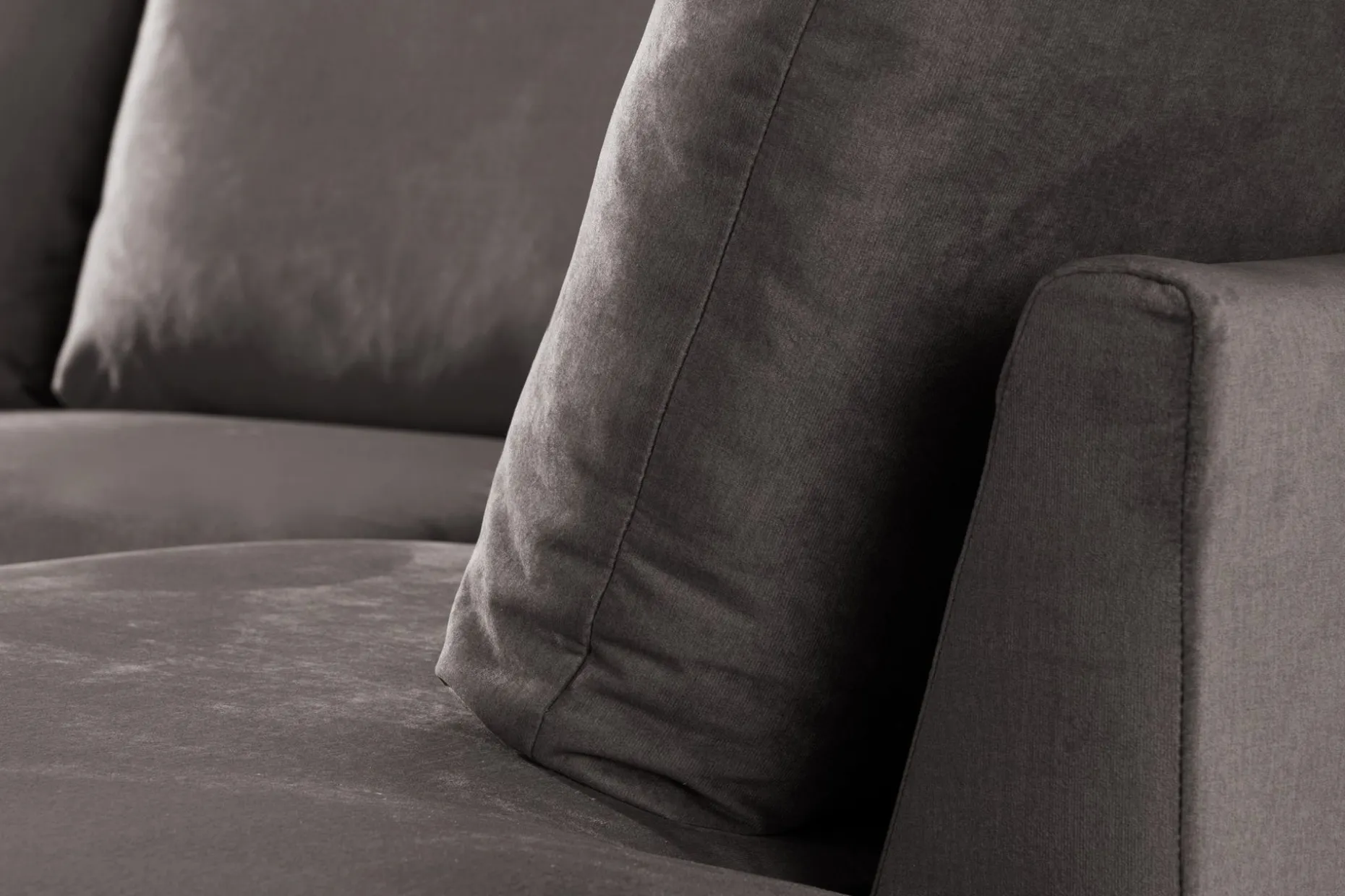 Trend 4-seters Høyrevendt U-formet Sofa med Divan og Sjeselong i Fløyel