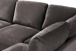 Trend 4-seters Høyrevendt U-formet Sofa med Divan og Sjeselong i Fløyel