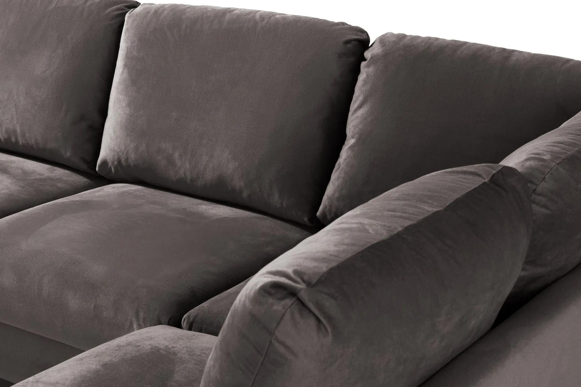 Trend 4-seters Høyrevendt U-formet Sofa med Divan og Sjeselong i Fløyel