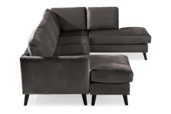 Trend 4-seters Høyrevendt U-formet Sofa med Divan og Sjeselong i Fløyel