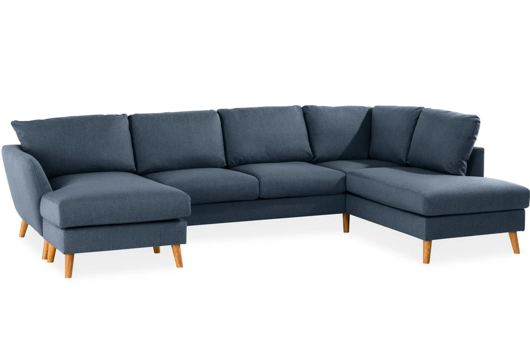 Trend 4-seters Høyrevendt U-formet Sofa med Divan og Sjeselong i Stoff