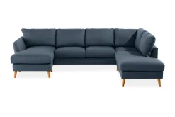 Trend 4-seters Høyrevendt U-formet Sofa med Divan og Sjeselong i Stoff