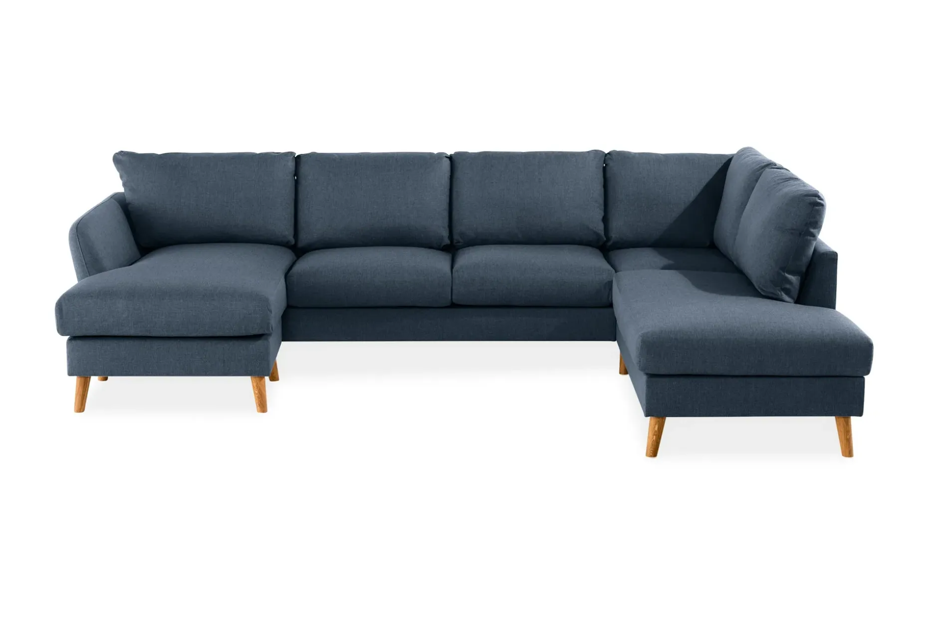 Trend 4-seters Høyrevendt U-formet Sofa med Divan og Sjeselong i Stoff