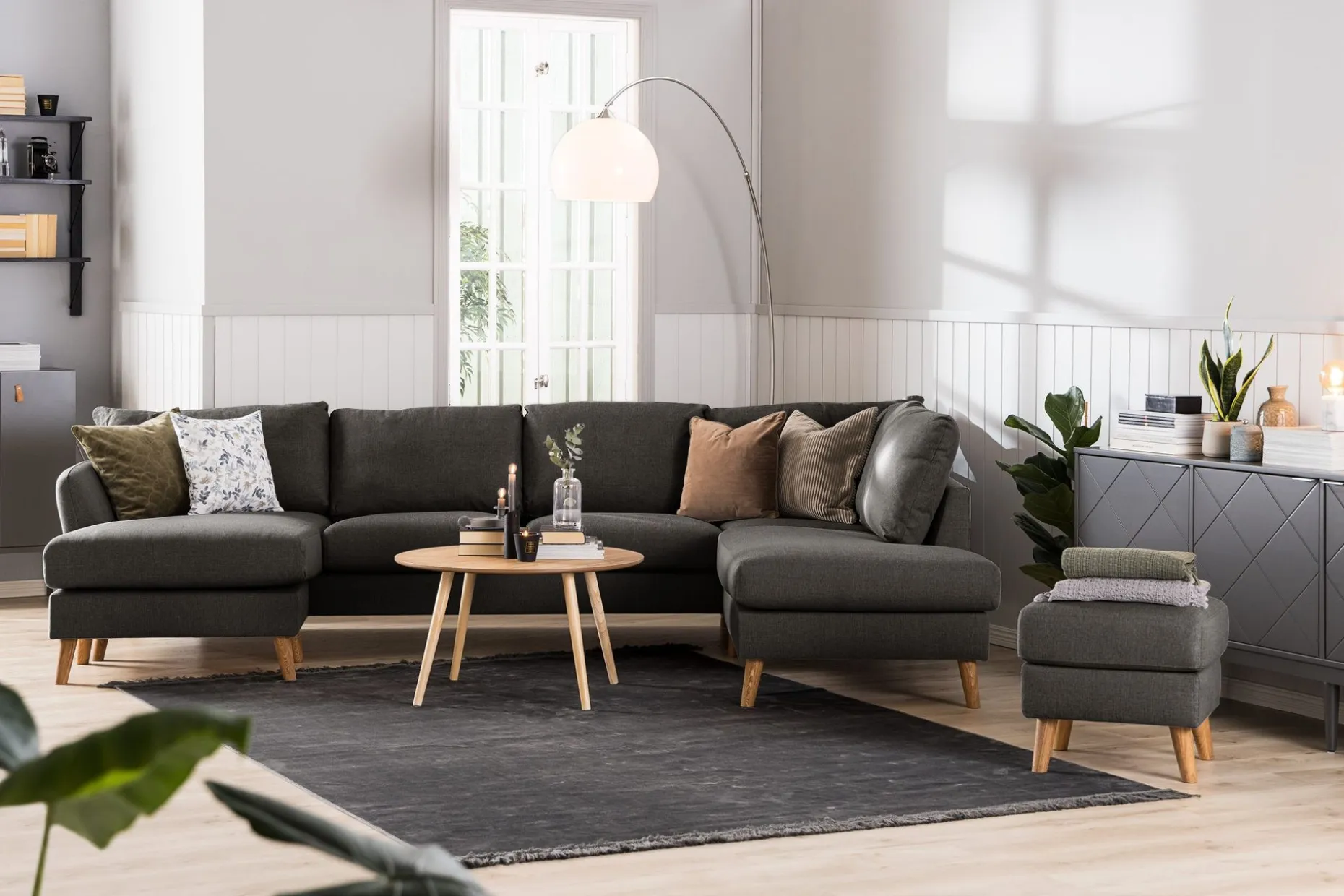 Trend 4-seters Venstrevendt L-formet Sjeselongsofa i Stoff