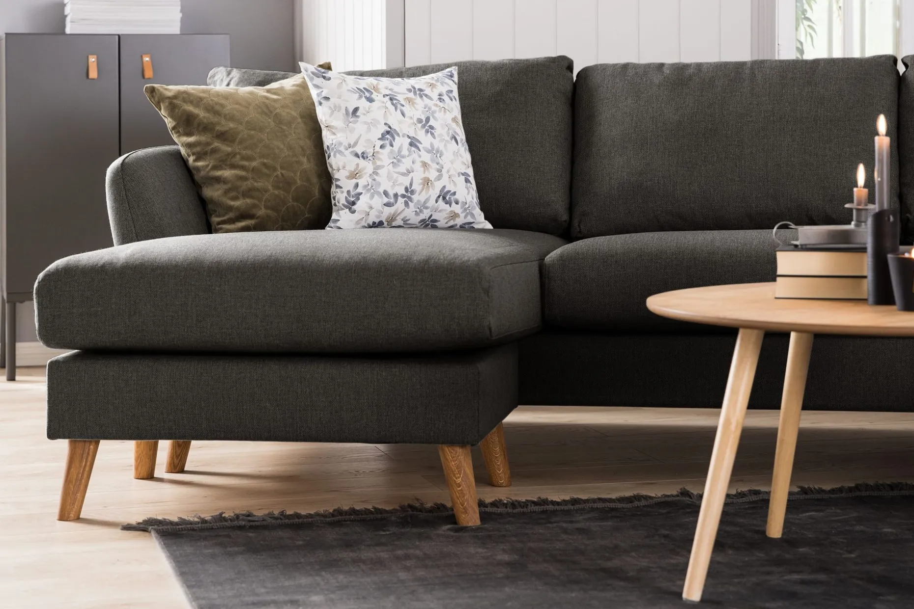 Trend 4-seters Venstrevendt L-formet Sjeselongsofa i Stoff