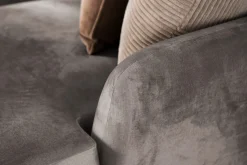 Trend 4-seters Venstrevendt U-formet Sofa med Divan og Sjeselong i Fløyel