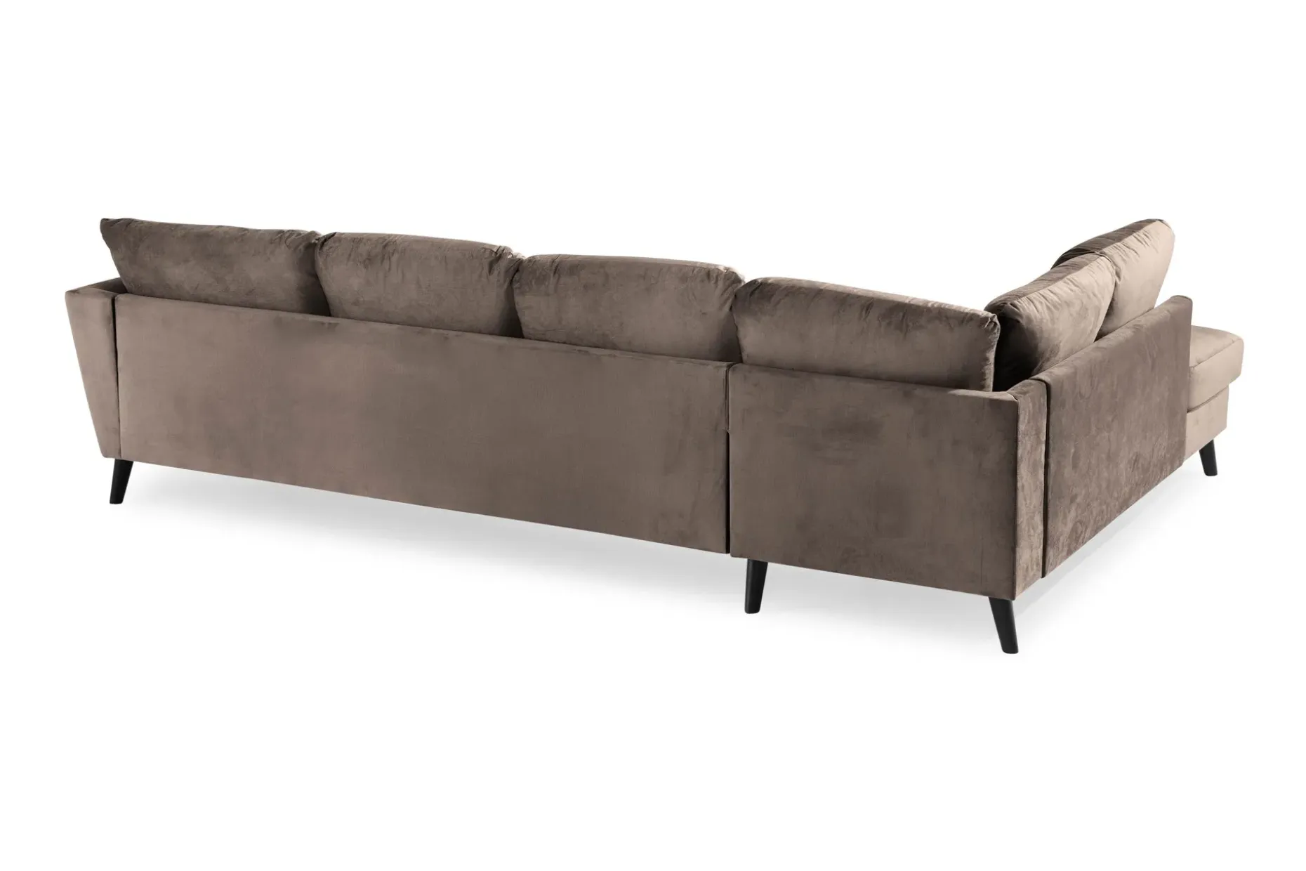 Trend 4-seters Venstrevendt U-formet Sofa med Divan og Sjeselong i Fløyel