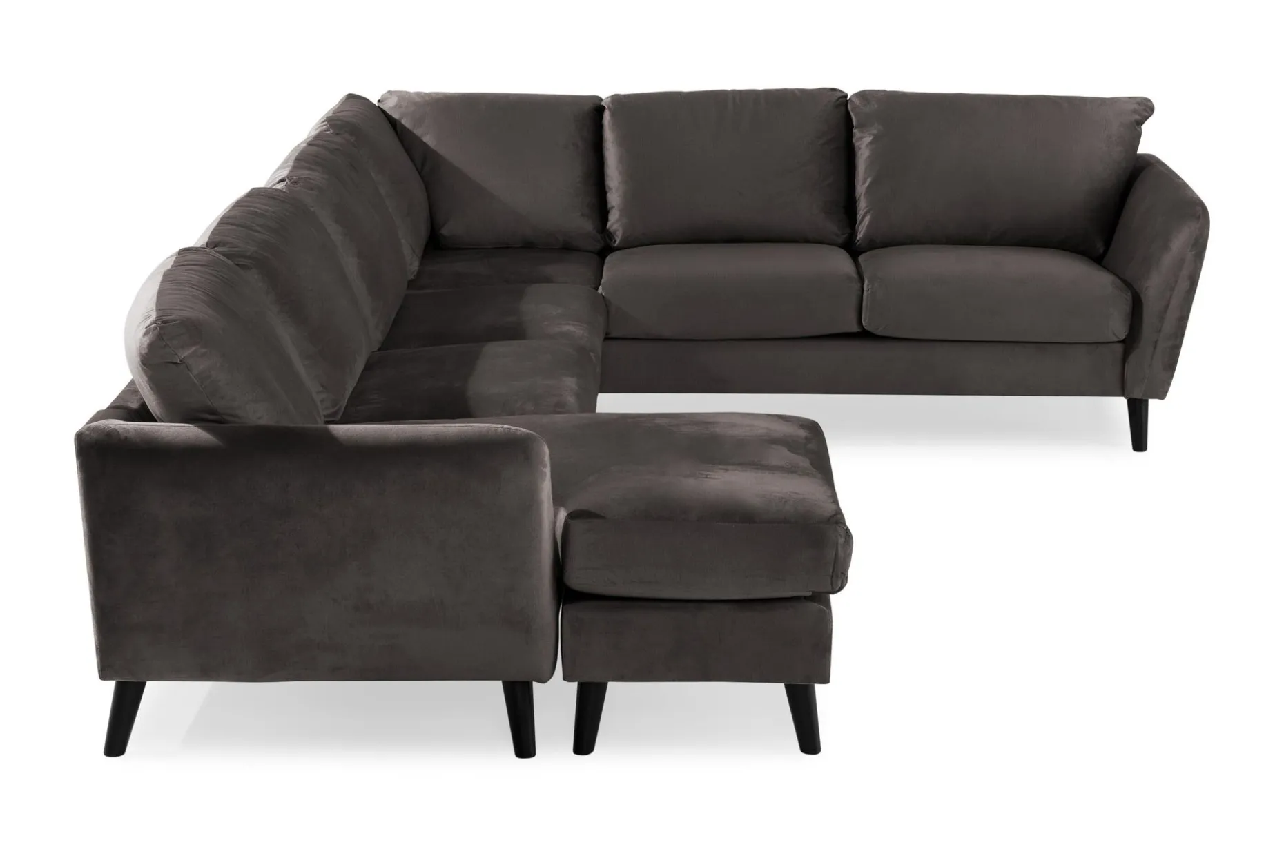 Trend 5-seters Venstrevendt U-formet Hjørnesofa med Divan i Fløyel