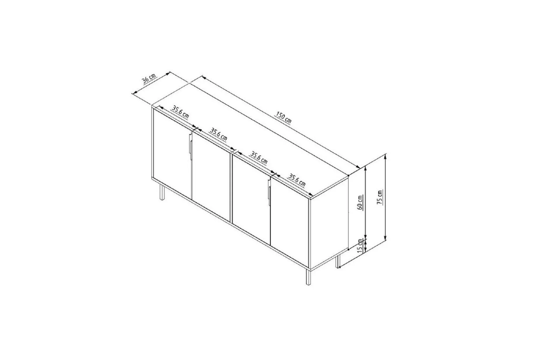 Trilo Konsollbord 150 cm