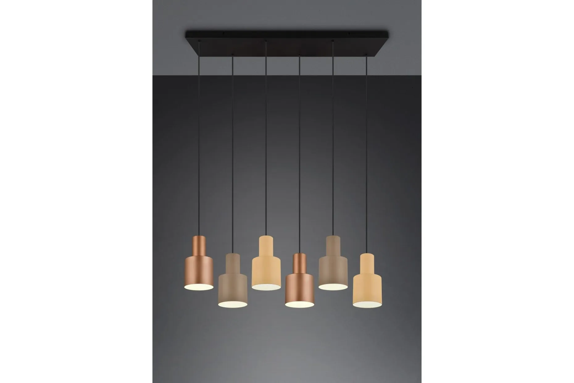 Trio Lighting Agudo taklampe 6L E27 flerfarget