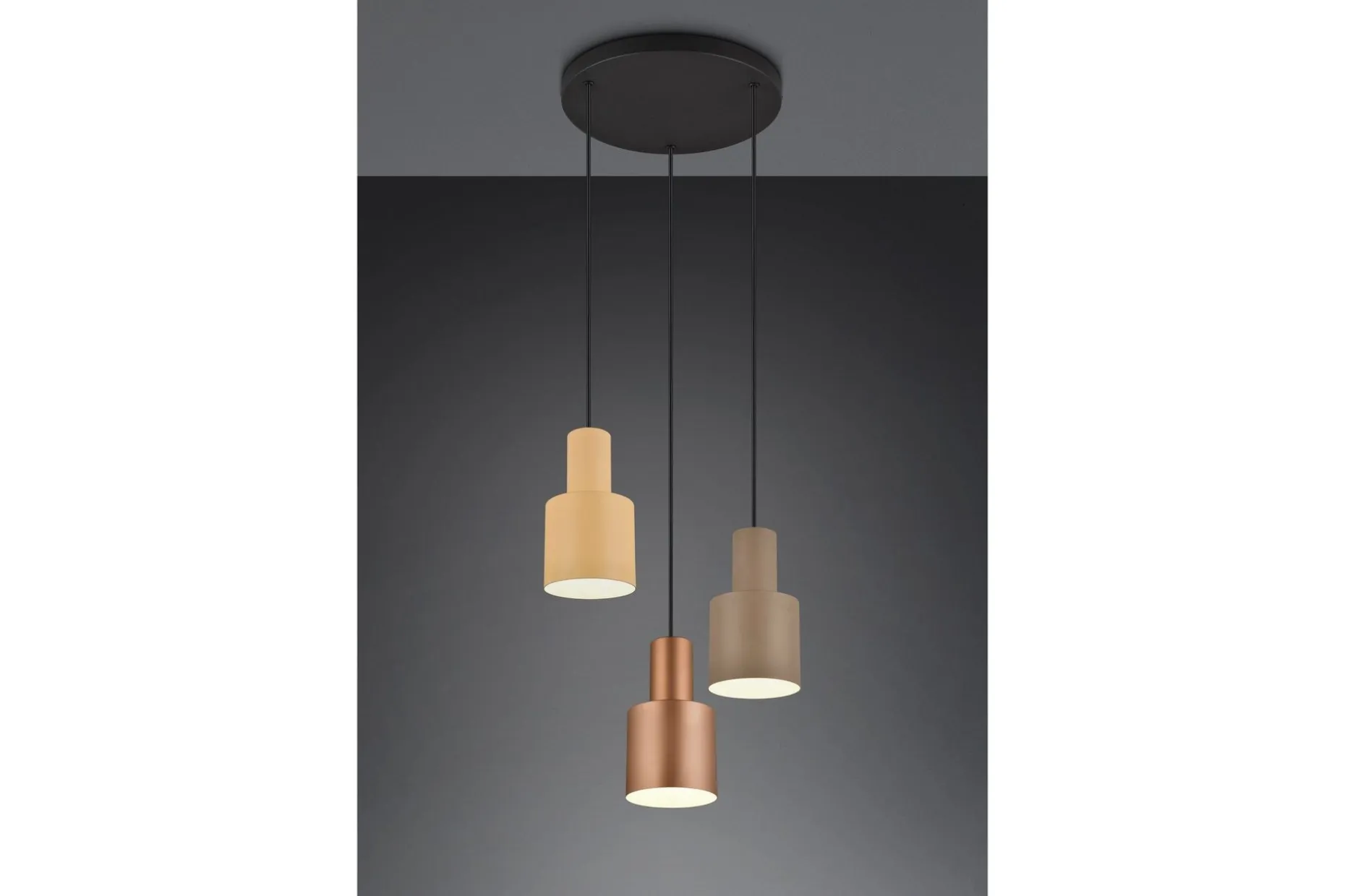Trio Lighting Agudo Taklampe 3L E27 flerfarget