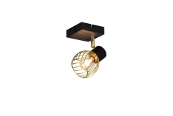 Trio Lighting Ardon spotlight 1L E14 matt svart/polert messing