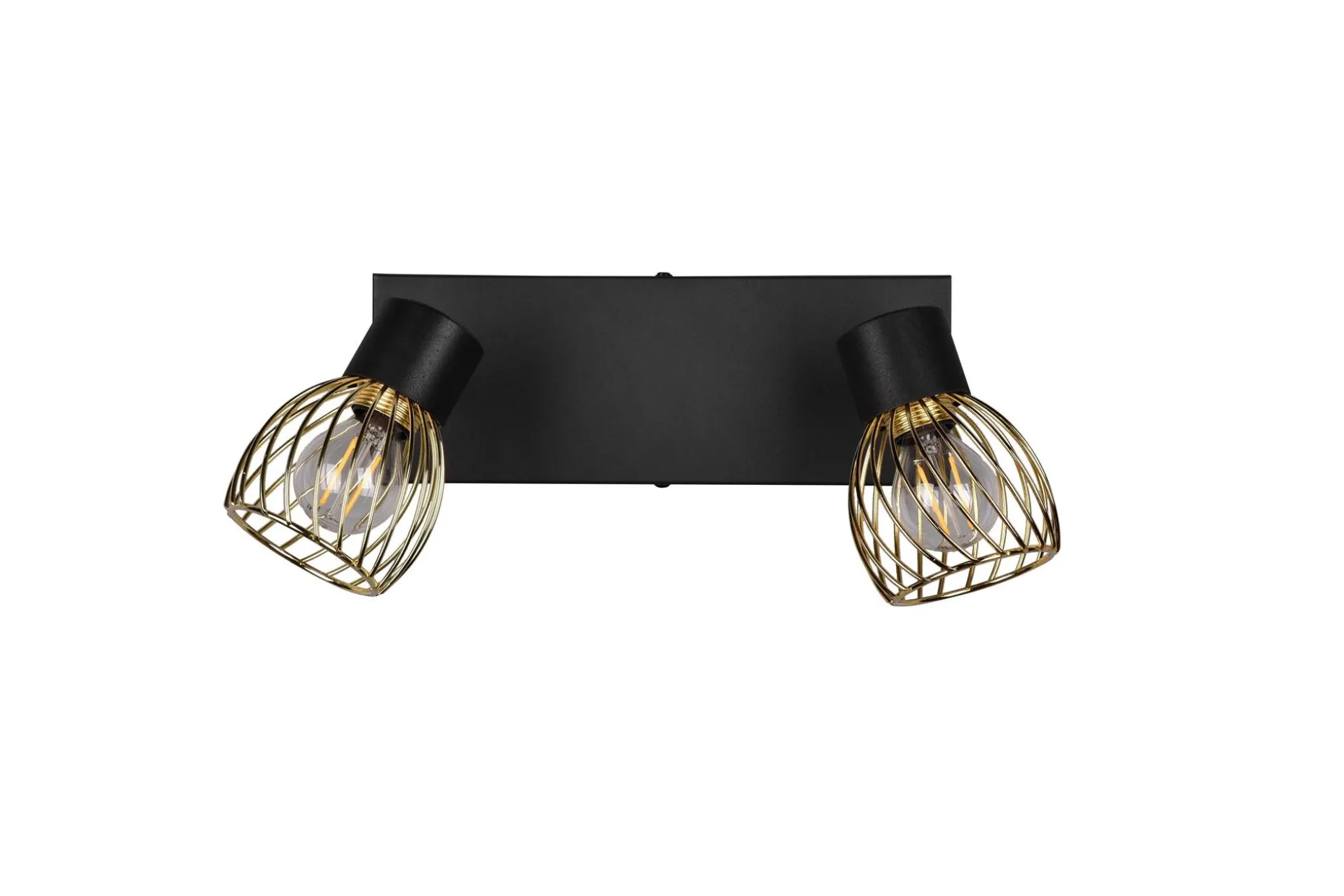 Trio Lighting Ardon Spotlight 2L E14 matt svart/ polert messing