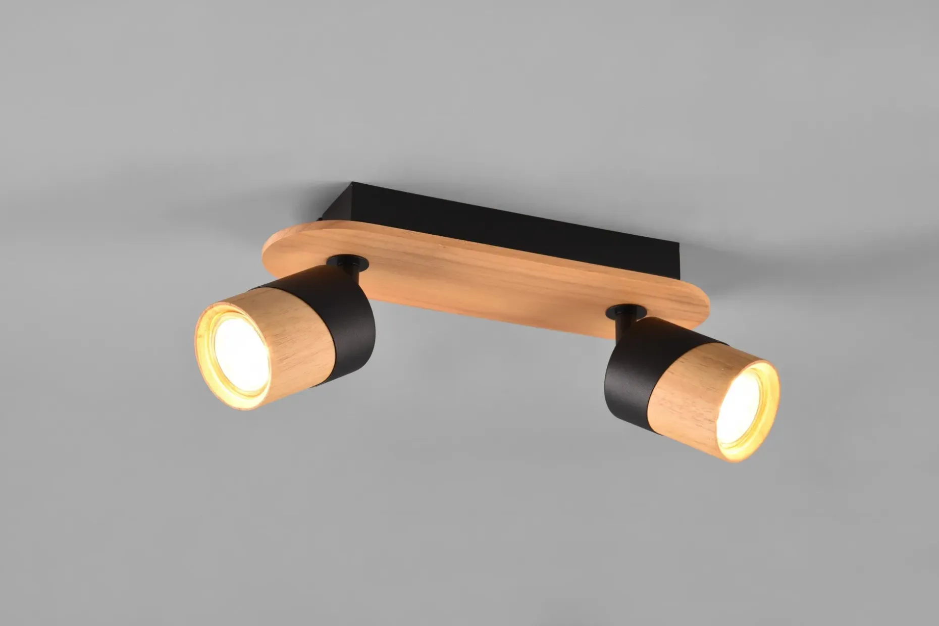 Trio Lighting Aruni Spotlight 2L GU10 Tre/Matt Svart