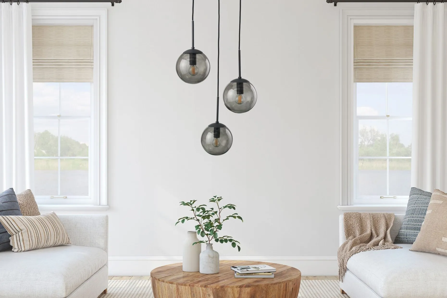 Trio Lighting Balini taklampe 3L E14 antrasitt