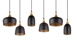 Trio Lighting Chiraz Taklampe 6L E27 Matt Svart/Matt Messing