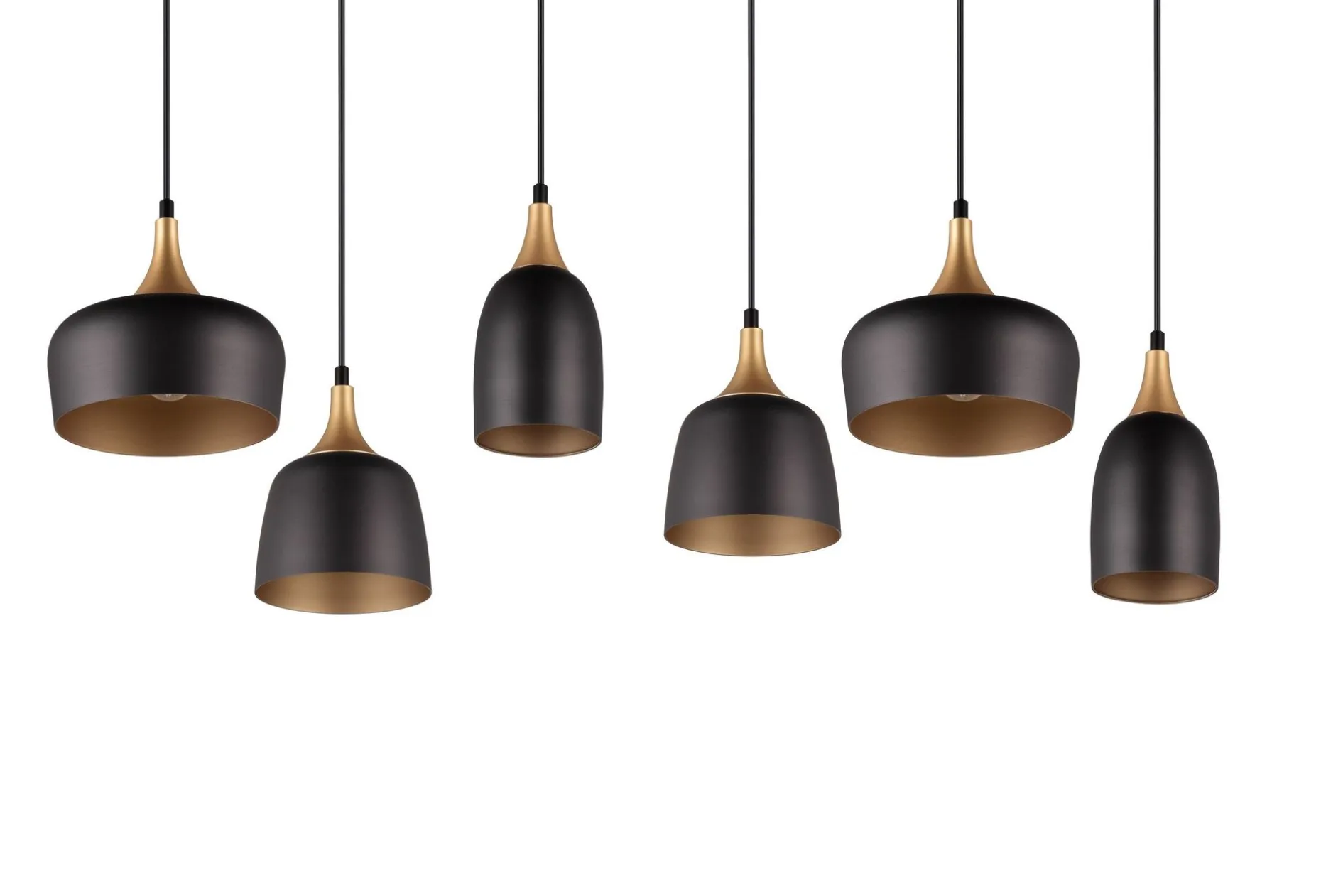 Trio Lighting Chiraz Taklampe 6L E27 Matt Svart/Matt Messing