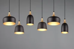 Trio Lighting Chiraz Taklampe 6L E27 Matt Svart/Matt Messing