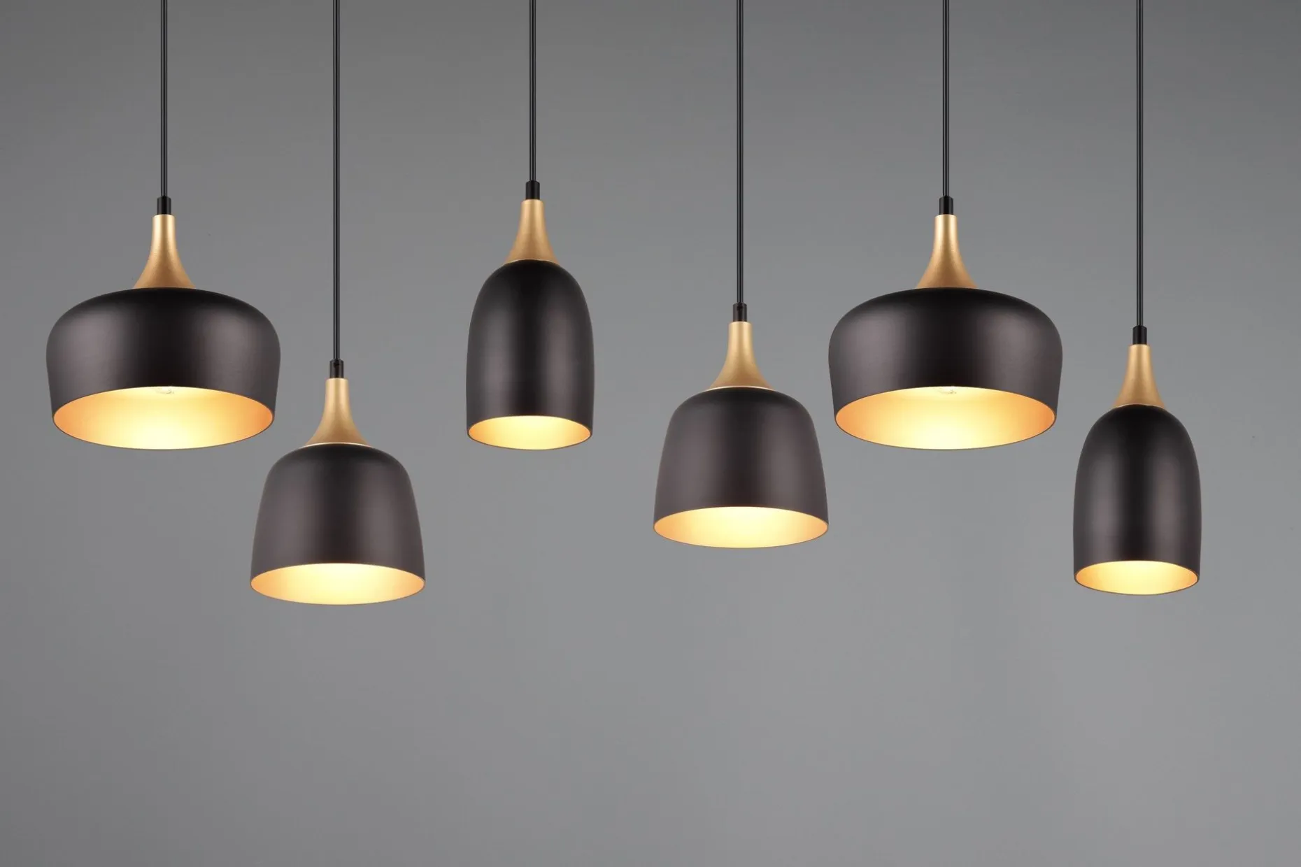 Trio Lighting Chiraz Taklampe 6L E27 Matt Svart/Matt Messing