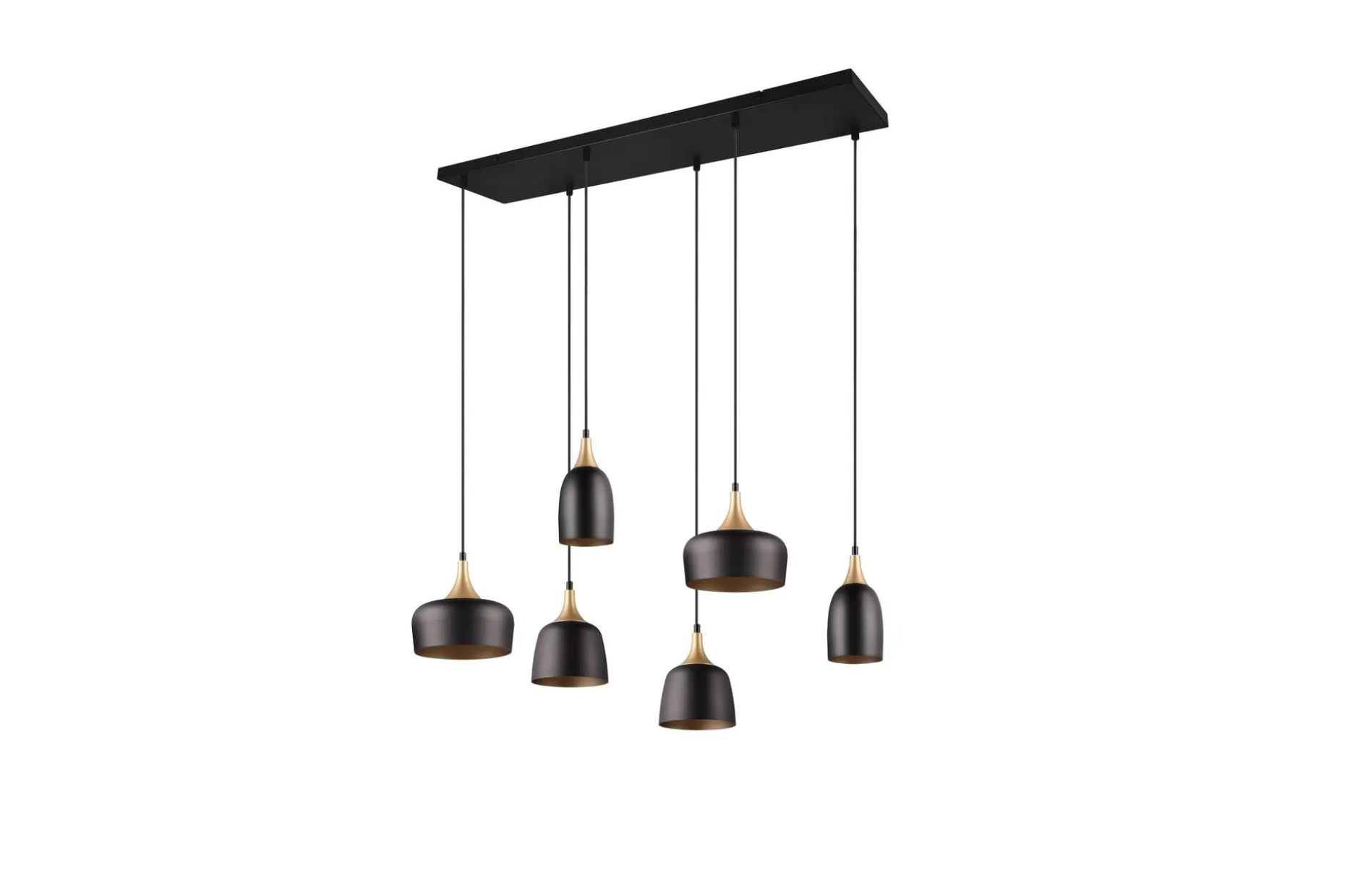 Trio Lighting Chiraz Taklampe 6L E27 Matt Svart/Matt Messing