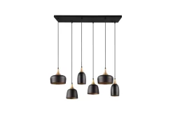 Trio Lighting Chiraz Taklampe 6L E27 Matt Svart/Matt Messing