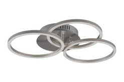 Trio Lighting Circle LED plafond børstet stål
