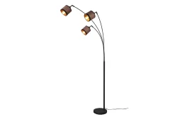 Trio Lighting Davos gulvlampe 3L E14 matt svart/greige
