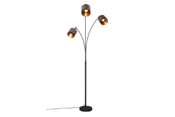 Trio Lighting Davos gulvlampe 3L E14 matt svart/greige