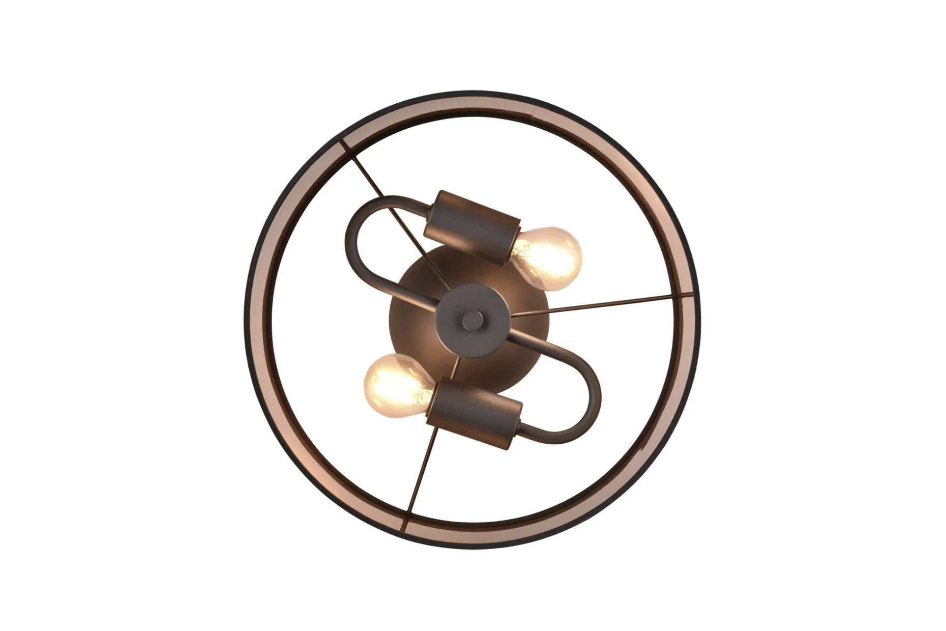 Trio Lighting Davos plafond 30 cm 2xE14 matt svart/greige