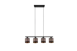 Trio Lighting Davos Taklampe 4L E14 matt svart/ greige
