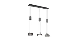 Trio Lighting Franklin LED taklampe 3L antrasitt
