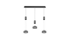 Trio Lighting Franklin LED taklampe 3L antrasitt