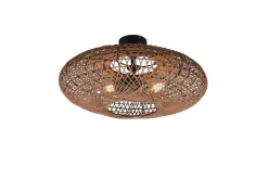Trio Lighting Hedda plafond 2L E27 matt svart/sisal